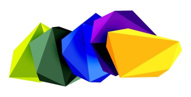 Soyut düşük polyester taş tasarımı. Geometrik 3d vektör tasarım ögesi