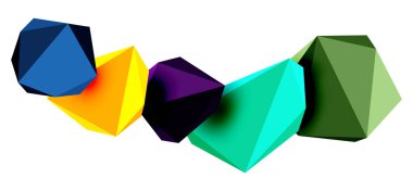 Soyut düşük polyester taş tasarımı. Geometrik 3d vektör tasarım ögesi