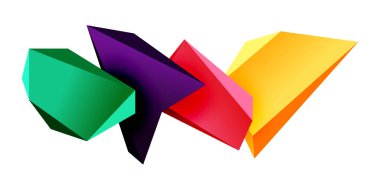 Vektör 3d düşük polimetrik üçgen geometrik tasarım elementleri