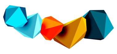 Soyut düşük polyester taş tasarımı. Geometrik 3d vektör tasarım ögesi