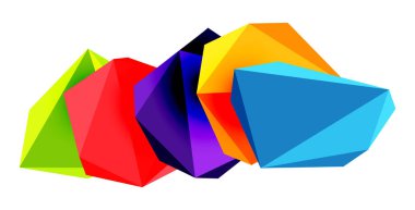 Soyut düşük polyester taş tasarımı. Geometrik 3d vektör tasarım ögesi