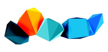 Soyut düşük polyester taş tasarımı. Geometrik 3d vektör tasarım ögesi