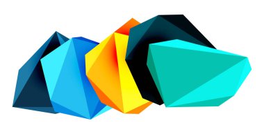 Soyut düşük polyester taş tasarımı. Geometrik 3d vektör tasarım ögesi