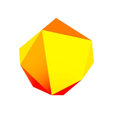 Soyut düşük polyester taş tasarımı. Geometrik 3d vektör tasarım ögesi