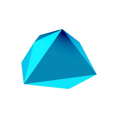 Soyut düşük polyester taş tasarımı. Geometrik 3d vektör tasarım ögesi