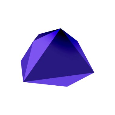 Soyut düşük polyester taş tasarımı. Geometrik 3d vektör tasarım ögesi