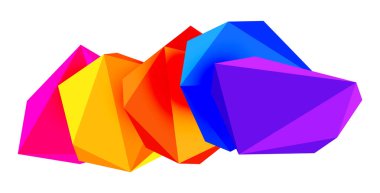 Soyut düşük polyester taş tasarımı. Geometrik 3d vektör tasarım ögesi