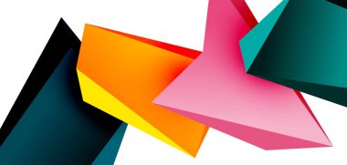 Vektör 3d düşük polimetrik üçgen geometrik tasarım elementleri