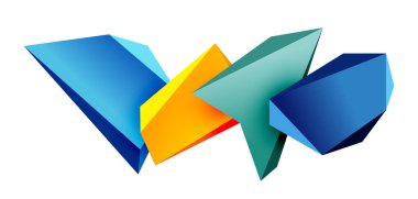 Vektör 3d düşük polimetrik üçgen geometrik tasarım elementleri