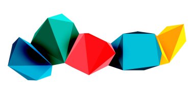 Soyut düşük polyester taş tasarımı. Geometrik 3d vektör tasarım ögesi