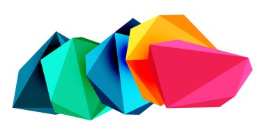 Soyut düşük polyester taş tasarımı. Geometrik 3d vektör tasarım ögesi