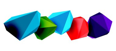 Soyut düşük polyester taş tasarımı. Geometrik 3d vektör tasarım ögesi