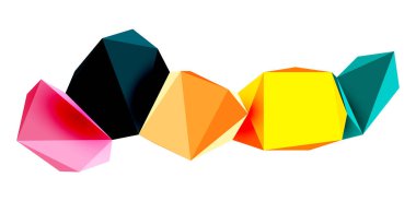 Soyut düşük polyester taş tasarımı. Geometrik 3d vektör tasarım ögesi