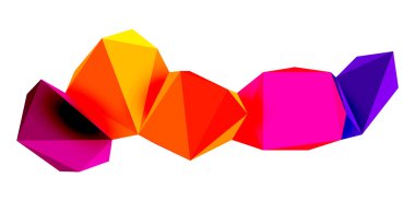 Soyut düşük polyester taş tasarımı. Geometrik 3d vektör tasarım ögesi