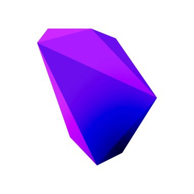 Soyut düşük polyester taş tasarımı. Geometrik 3d vektör tasarım ögesi