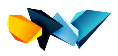 Vektör 3d düşük polimetrik üçgen geometrik tasarım elementleri