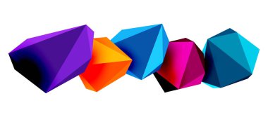 Soyut düşük polyester taş tasarımı. Geometrik 3d vektör tasarım ögesi