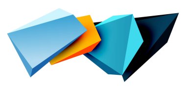 Vektör 3d düşük polimetrik üçgen geometrik tasarım elementleri