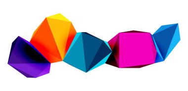 Soyut düşük polyester taş tasarımı. Geometrik 3d vektör tasarım ögesi