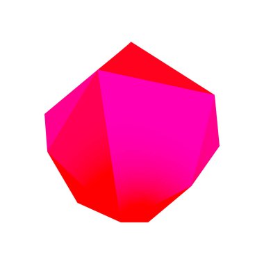 Soyut düşük polyester taş tasarımı. Geometrik 3d vektör tasarım ögesi