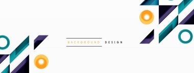 Renkli üçgenler ve soyut çemberler. Duvar kağıdı, afiş, arkaplan, iniş sayfası, duvar sanatı, davetiye, baskılar, posterler için tasarım