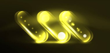 Soyut parlak neon ışıklı tekno daireler arka planı