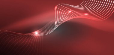 Soyut arkaplan neon dalgası. Duvar kağıdı, afiş, arkaplan, iniş sayfası, duvar resimleri, davetiyeler, posterler için yüksek teknoloji tasarımı