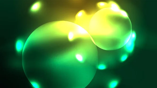 Neon Zářící Kruhy Magie Energie Prostor Světlo Koncept Abstraktní Pozadí — Stockový vektor