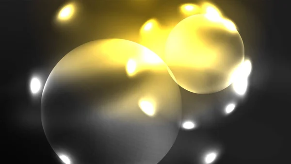 Cerchi Con Brillanti Effetti Luminosi Neon Disegno Astratto Sfondo Carta — Vettoriale Stock