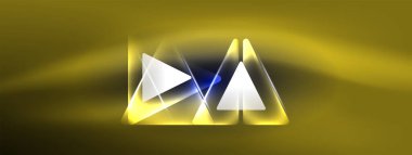 Geometrik arkaplanı hackleyen neon ışıkları, sanal gerçeklik veya yapay zeka konsepti, duvar kağıdı, pankart, sunum, arkaplan için siber punk geometrik şablon