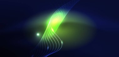 Soyut arkaplan neon dalgası. Duvar kağıdı, afiş, arkaplan, iniş sayfası, duvar resimleri, davetiyeler, posterler için yüksek teknoloji tasarımı