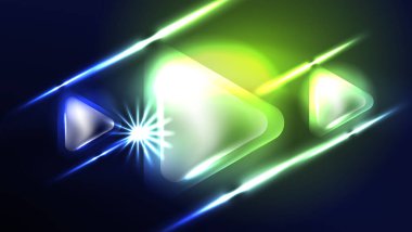 Karanlıkta ışık efektli tekno neon üçgenler