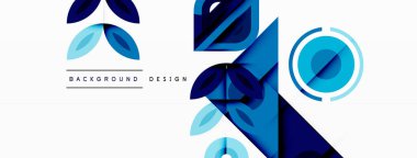 Renkli üçgenler ve yuvarlak şekiller. Duvar kağıdı, afiş, sunum, arkaplan şablonu