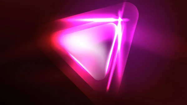 Triangoli Techno Neon Con Effetti Luce Buio — Vettoriale Stock