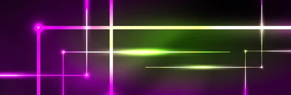 Neon Glödande Vätskevågslinjer Magisk Energi Utrymme Ljus Koncept Vektor Illustration — Stock vektor