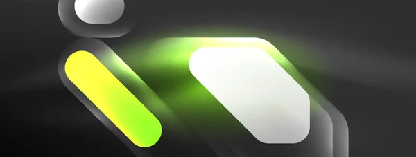 Zářící Neonové Geometrické Prvky Abstraktní Pozadí Neonové Světlo Nebo Laserová — Stockový vektor