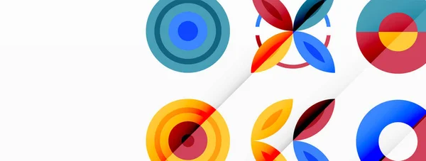 网格构图中色彩斑斓的圆形抽象背景 登陆页 墙面艺术 邀请函 印刷品 海报的设计 — 图库矢量图片