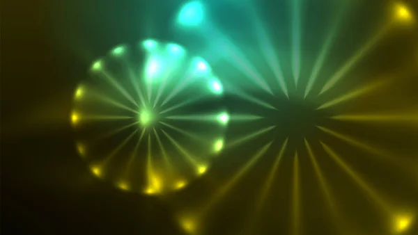 ネオン輝く円 魔法のエネルギー空間ライトコンセプト 抽象的な背景壁紙デザイン — ストックベクタ