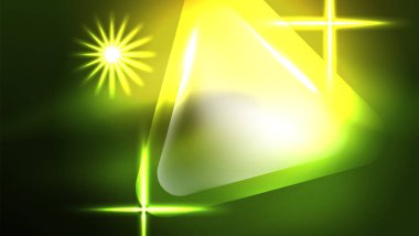 Dijital Neon Soyut Arkaplan, Üçgenler ve Işıklar Geometrik Tasarım Şablonu