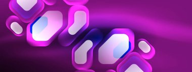 Parlayan neon geometrik elementler soyut arkaplan. Neon ışığı ya da lazer gösterisi, elektrik akımı, güç hatları, tekno kuantum enerji dürtüsü, parlayan sihirli dinamik çizgiler.