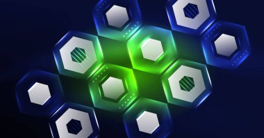 Soyut arkaplan neon altıgen vektör çizimi