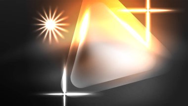 Dijital Neon Soyut Arkaplan, Üçgenler ve Işıklar Geometrik Tasarım Şablonu
