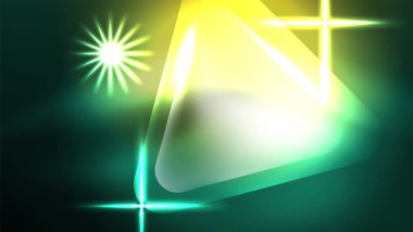 Dijital Neon Soyut Arkaplan, Üçgenler ve Işıklar Geometrik Tasarım Şablonu