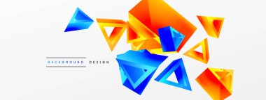 3d üçgen soyut arkaplan. Temel şekil teknolojisi ya da iş konsepti bileşimi. Duvar kağıdı, afiş, arkaplan veya iniş için moda tekno iş şablonu