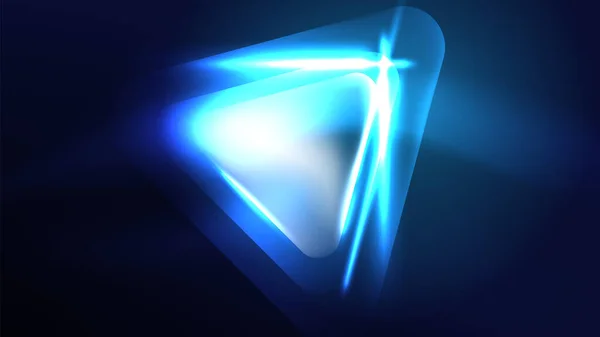 Dijital Neon Soyut Arkaplan Üçgenler Işıklar Geometrik Tasarım Şablonu — Stok Vektör