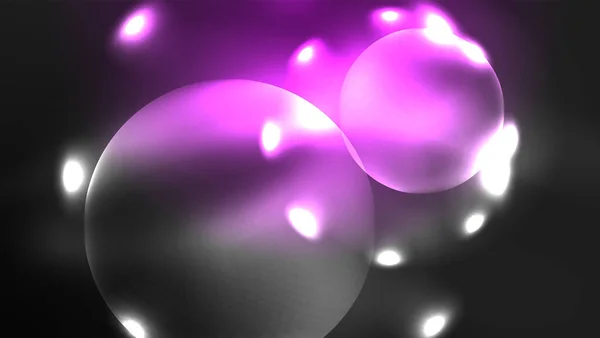 Cercles Avec Des Effets Lumière Brillants Néon Lumineux Fond Abstrait — Image vectorielle