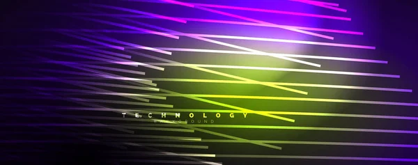 Neon Glänsande Ljus Abstrakta Linjer Ljusstrålar Begreppet Abstrakt Bakgrund Vektor — Stock vektor