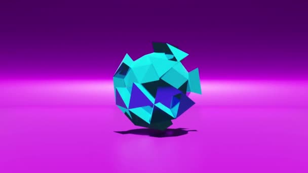 Futuristische Kugel Aus Dreieck Polygonen Bewegungsgrafik Abstrakter Hintergrund — Stockvideo