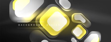 Parlayan neon geometrik elementler soyut arkaplan. Neon ışığı ya da lazer gösterisi, elektrik akımı, güç hatları, tekno kuantum enerji dürtüsü, parlayan sihirli dinamik çizgiler.