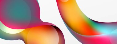 Fluid abstract background, round shapes and circle flowing design for wallpaper, banner, background or landing